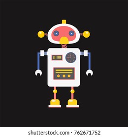 Funny robot icon. Cute flat style. Vector illustration.