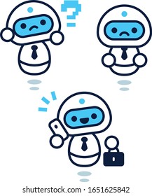 Funny robot mascot character design