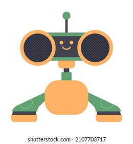 Funny robot vector cartoon character illustration isolated on a white background.