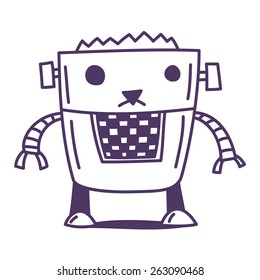 Funny robot vector drawings