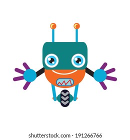 Funny robot vector illustration