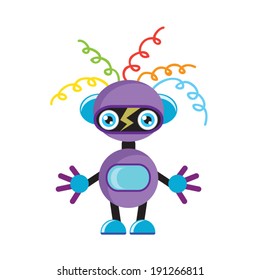 Funny robot vector illustration