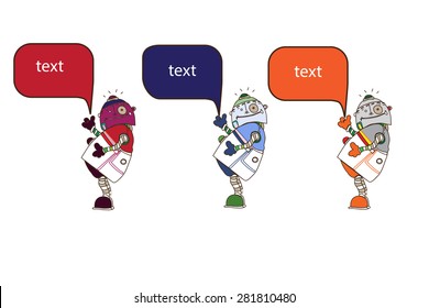 funny robot for your design with talk bubble