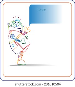 funny robot for your design with talk bubble