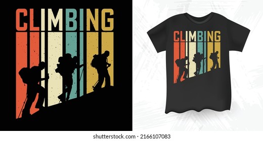 Funny Rock Climbing Climber Retro Vintage T-shirt Design