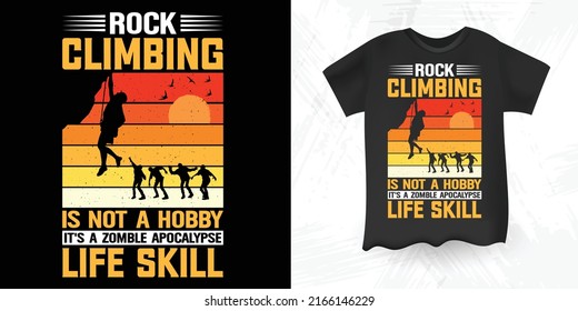 Funny Rock Climbing Climber Retro Vintage Climbing T-shirt Design