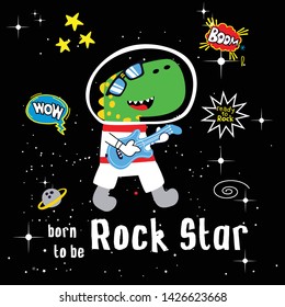 funny rock star cartoon vector illustration