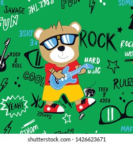 funny rock star cartoon vector illustration
