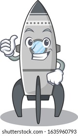 Funny rocket making in Thumbs up gesture