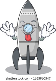 Funny rocket mascot design with Tongue out