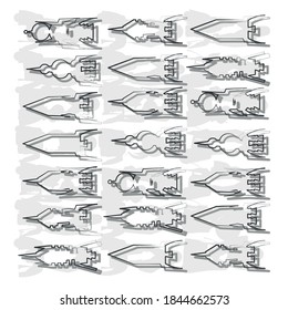 Funny, rocket vector line sketch vector
