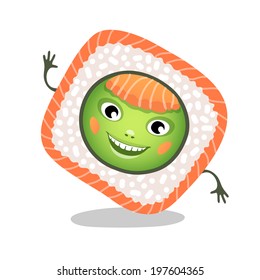 The funny roll. Vector illustration.