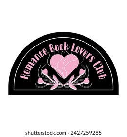 Funny romantic book quotes with cute heart. Love novel reading sign. Literary genre. Romantic, book lover phrases. Isolated hand drawn vector illustration