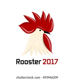 Funny Rooster, symbol of 2017 new year. Vector illustration