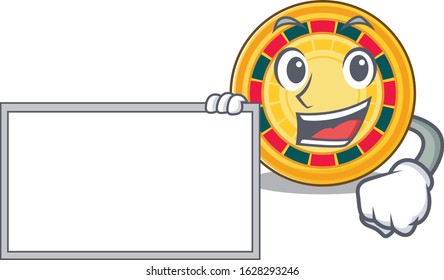 Funny roulette cartoon character design style with board
