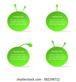 Funny round banners, icons, vector