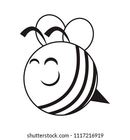 a funny round bee, an emotional insect from a simple geometric figure, cartoon character,vector image, flat design