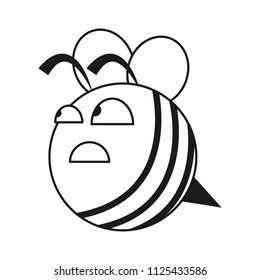 a funny round bee, an emotional insect from a simple geometric figure, cartoon character,vector image, flat design