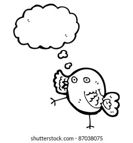 funny round bird cartoon