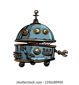 Funny round robot, pop art retro cyberpunk vector illustration vintage kitsch