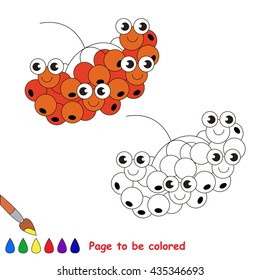 Funny Rowan to be colored. Coloring book to educate kids. Learn colors. Visual educational game. Easy kid gaming and primary education. Simple level of difficulty. Coloring pages.