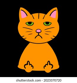 funny rude cat wo t design vector illustration for use in design and print wall art poster canvas