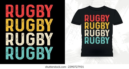 Funny Rugby Player Coach Vintage Rugby Player T-shirt Design