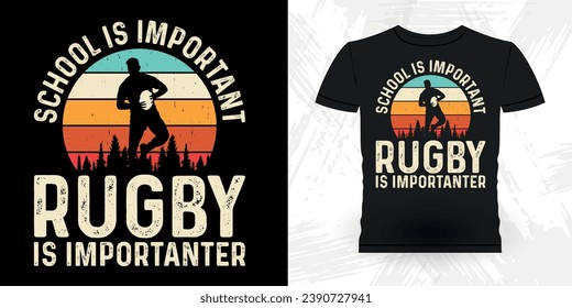 Funny Rugby Player Coach Vintage Rugby Player T-shirt Design