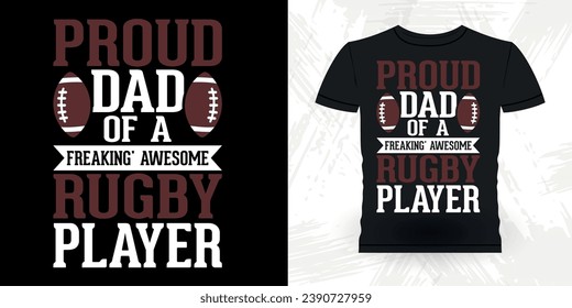 Funny Rugby Player Coach Vintage Rugby Player T-shirt Design