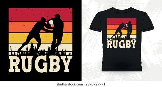 Funny Rugby Player Coach Vintage Rugby Player T-shirt Design