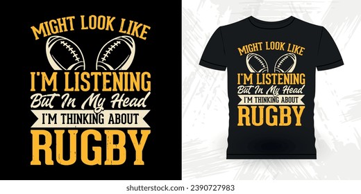 Funny Rugby Player Coach Vintage Rugby Player T-shirt Design