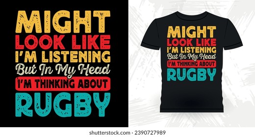 Funny Rugby Player Coach Vintage Rugby Player T-shirt Design