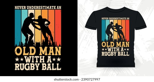 Funny Rugby Player Coach Vintage Rugby Player T-shirt Design