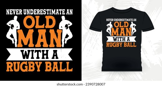 Funny Rugby Player Coach Vintage Rugby Player T-shirt Design