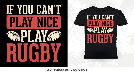 Funny Rugby Player Coach Vintage Rugby Player T-shirt Design