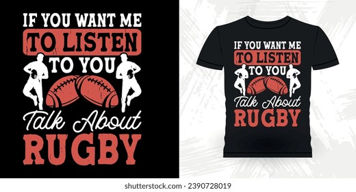 Funny Rugby Player Coach Vintage Rugby Player T-shirt Design