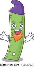 Funny ruler cartoon mascot performed as an Elf