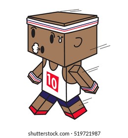 funny runner boy vector illustration