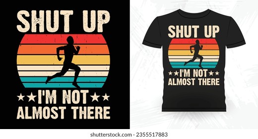 Funny Runner Running Marathoner Retro Vintage Running T-Shirt Design