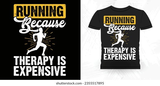 Funny Runner Running Marathoner Retro Vintage Running T-Shirt Design
