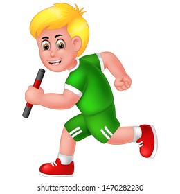 Funny Running Boy Cartoon For Your Design
