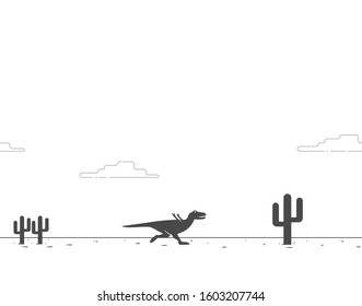 Funny Running dynosaur vector illustration. Seamless background