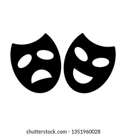 Funny and sad mask theatrical. vector icon