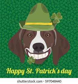 Funny Saint Patrick's Day card with cute dog