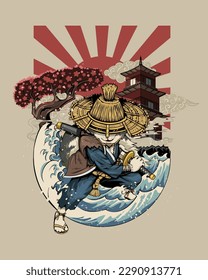 a Funny Samurai Puss holding his Cat-ana ready to make some cat-asthrope
can be used as poster. wallpaper, tshirt print, or any other purpose.