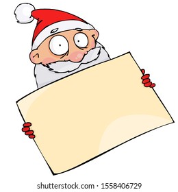 Funny Santa with blank poster