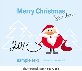 Funny Santa. Christmas background