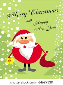 Funny Santa. Christmas background