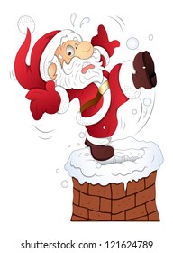 Funny Santa - Christmas Vector Illustration