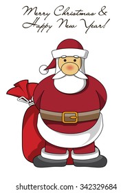 Funny Santa Claus with a bag